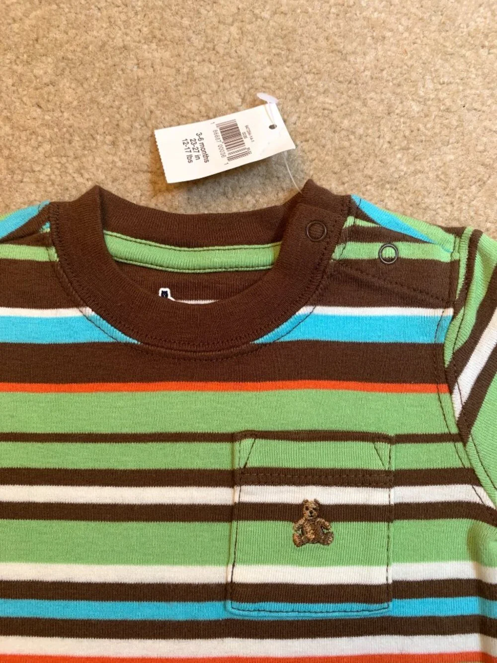 Baby Gap Striped Bodysuit Shorts Set 3-6 mo NWT Teddy Bear